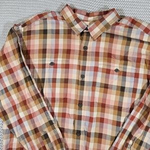 Patagonia Men Button Up Shirt Sz L Plaid Organic Cotton Long Sleeve Gorpcore
